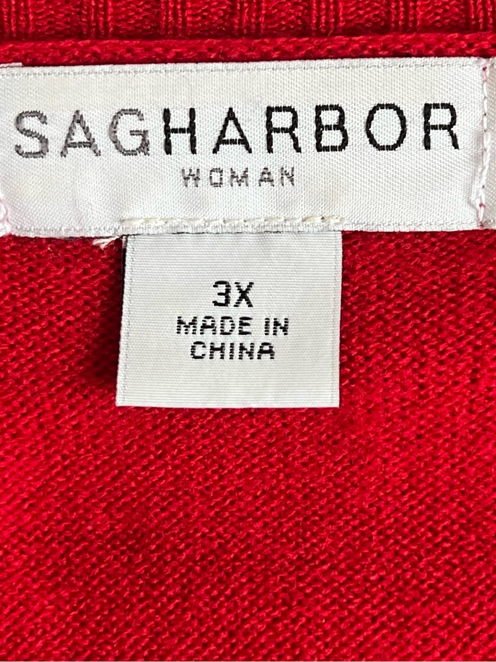 Sag Harbor VINTAGE 3X Red Open-Front Waterfall Cardigan Holidays Christmas - Picture 3 of 6